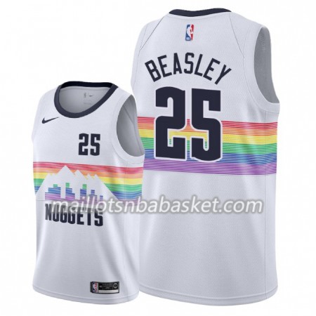 Maillot Homme Denver Nuggets Malik Beasley 25 2018-19 Nike City Edition Blanc Swingman
